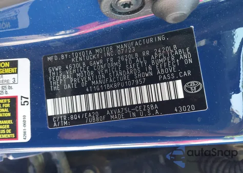 2023 Toyota Camry Se Awd из США, поврежденный, VIN 4T1G11BK8PU107957